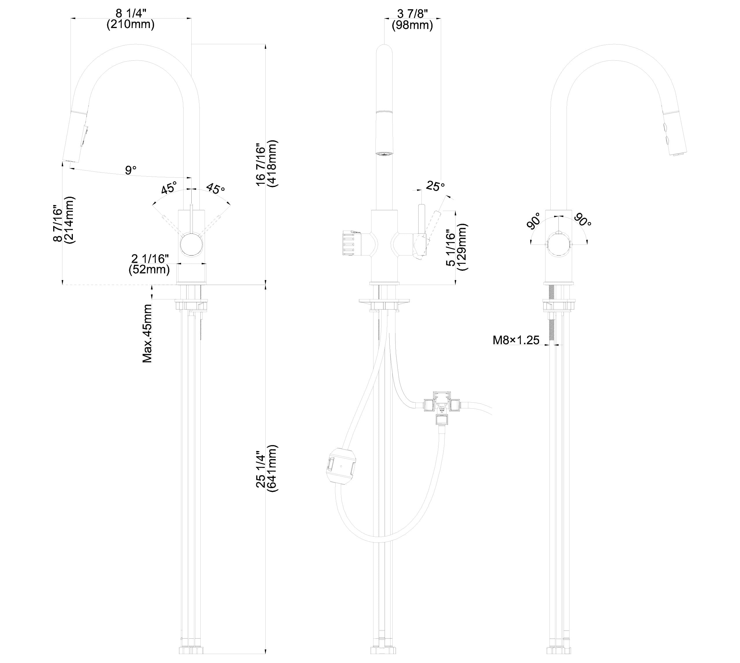 Platinum 4-in-1 Pull-Out: Swan Neck - Brushed Nickel