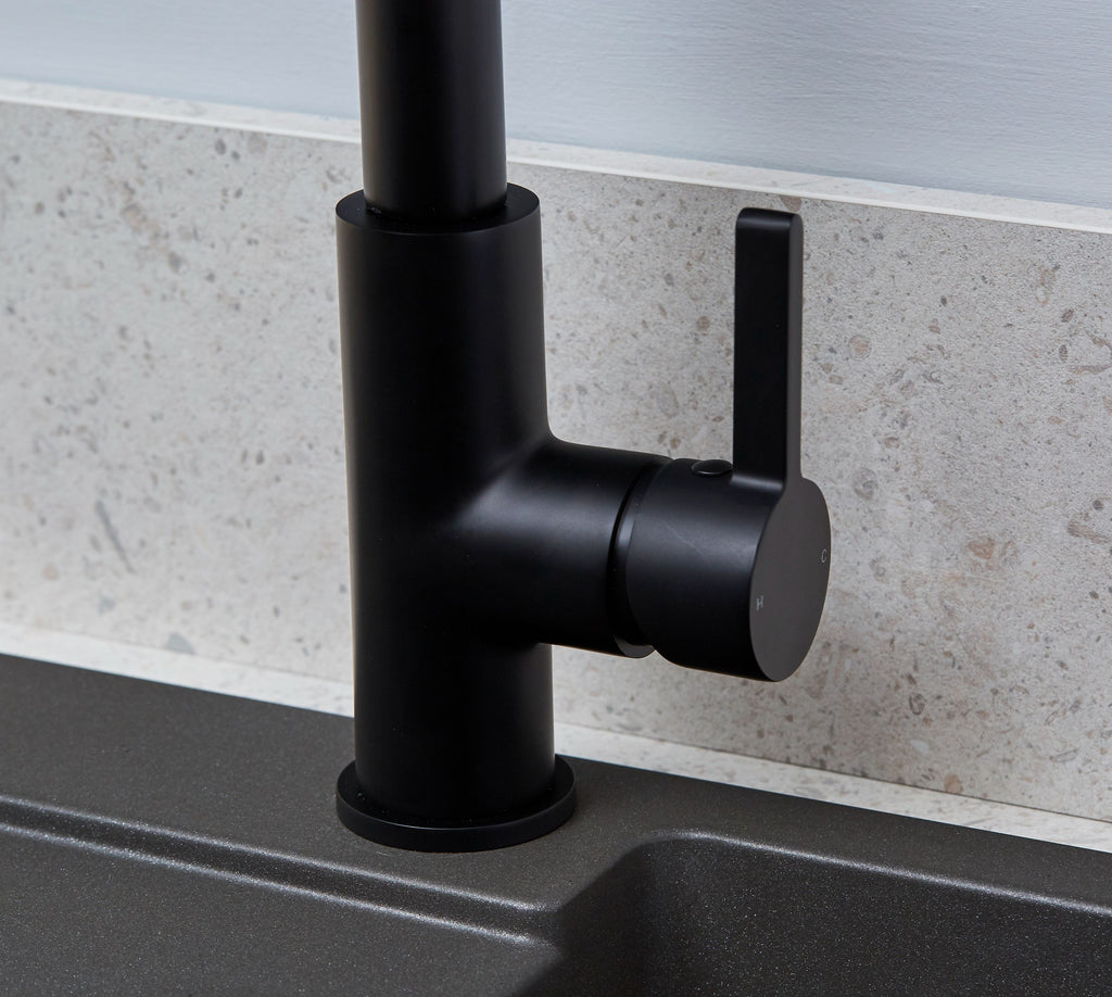 Clifford Square 90 degree Single Lever Tap - Matt Black