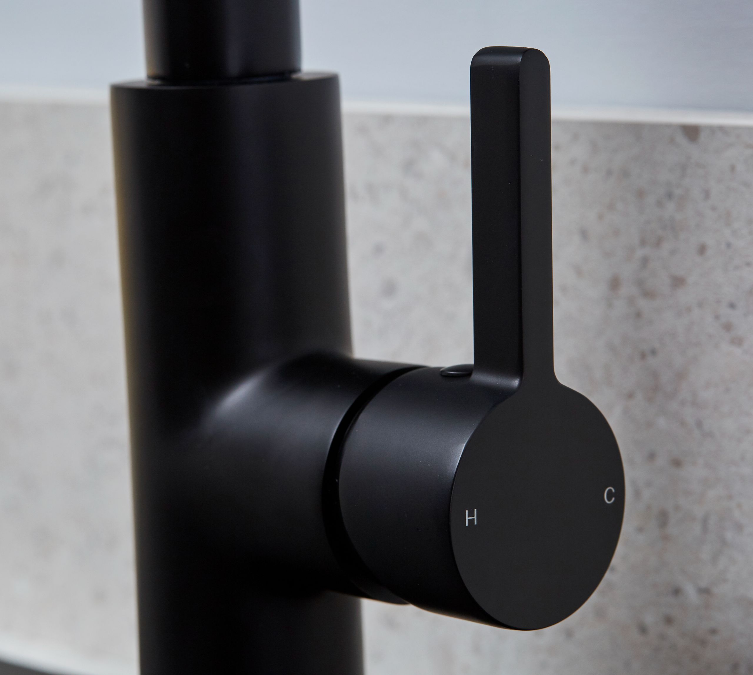 Clifford Square 90 degree Single Lever Tap - Matt Black