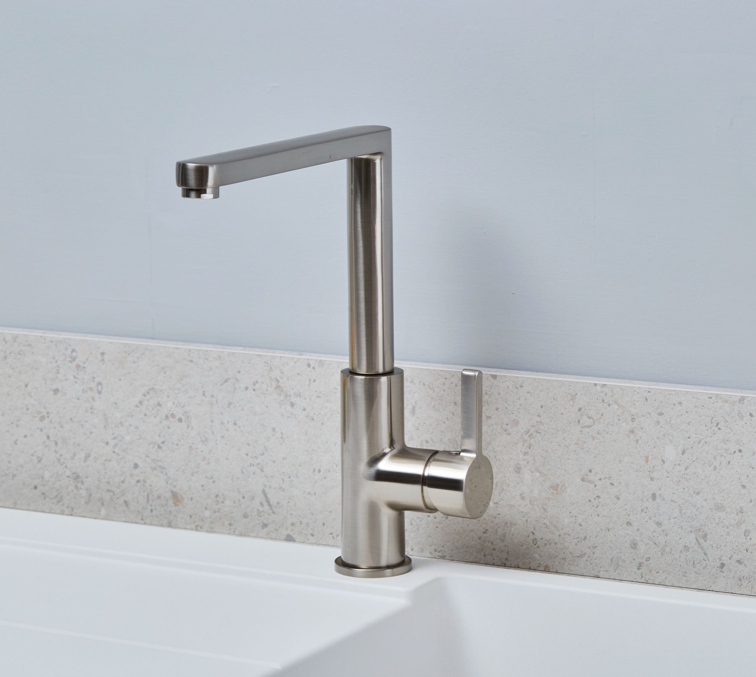 Clifford Square 90 degree Single Lever Tap - Brushed Nickel