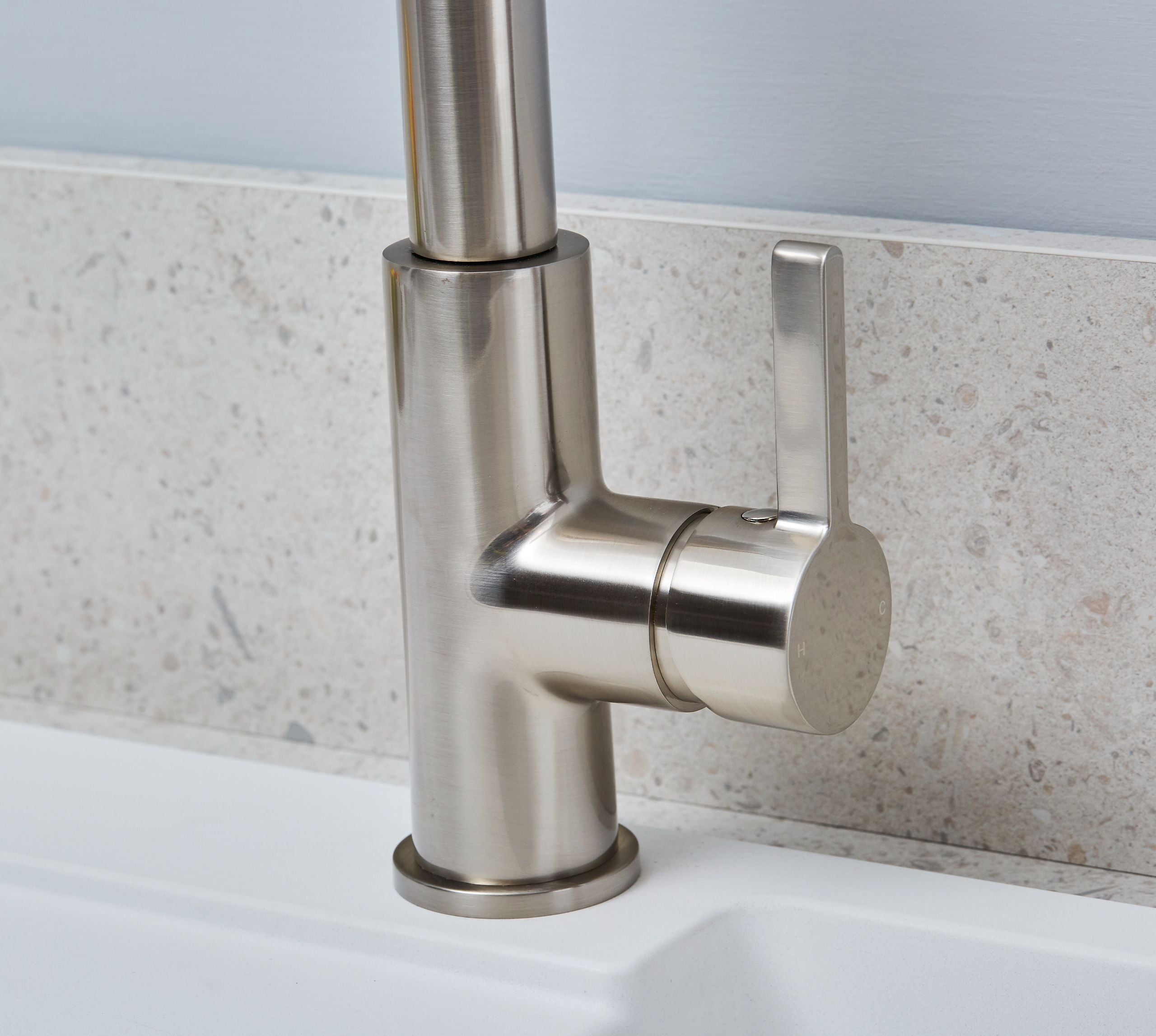Clifford Square 90 degree Single Lever Tap - Brushed Nickel