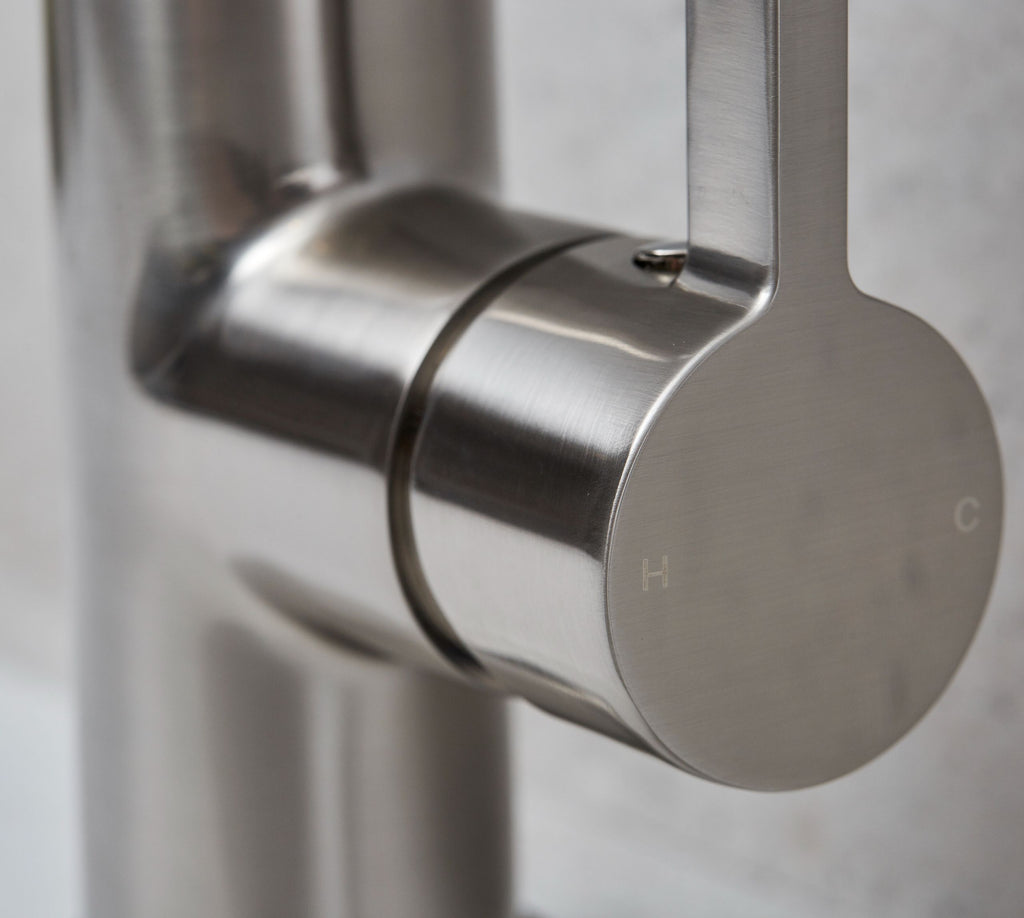 Clifford Square 90 degree Single Lever Tap - Brushed Nickel