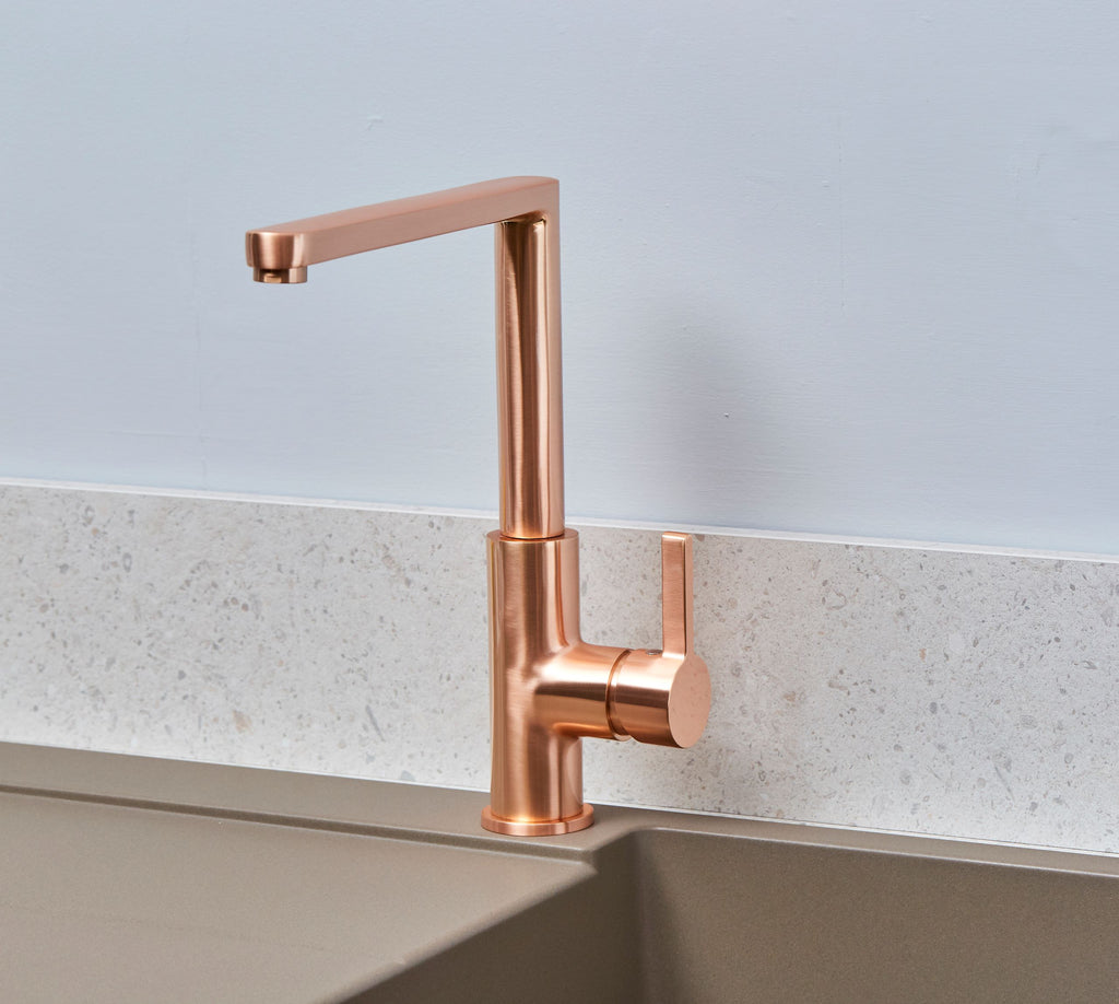 Clifford Square 90 degree Single Lever Tap - Rose Gold