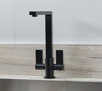 Ayton Mono Bloc Twin Flat Lever with Square Spout - Matt Black