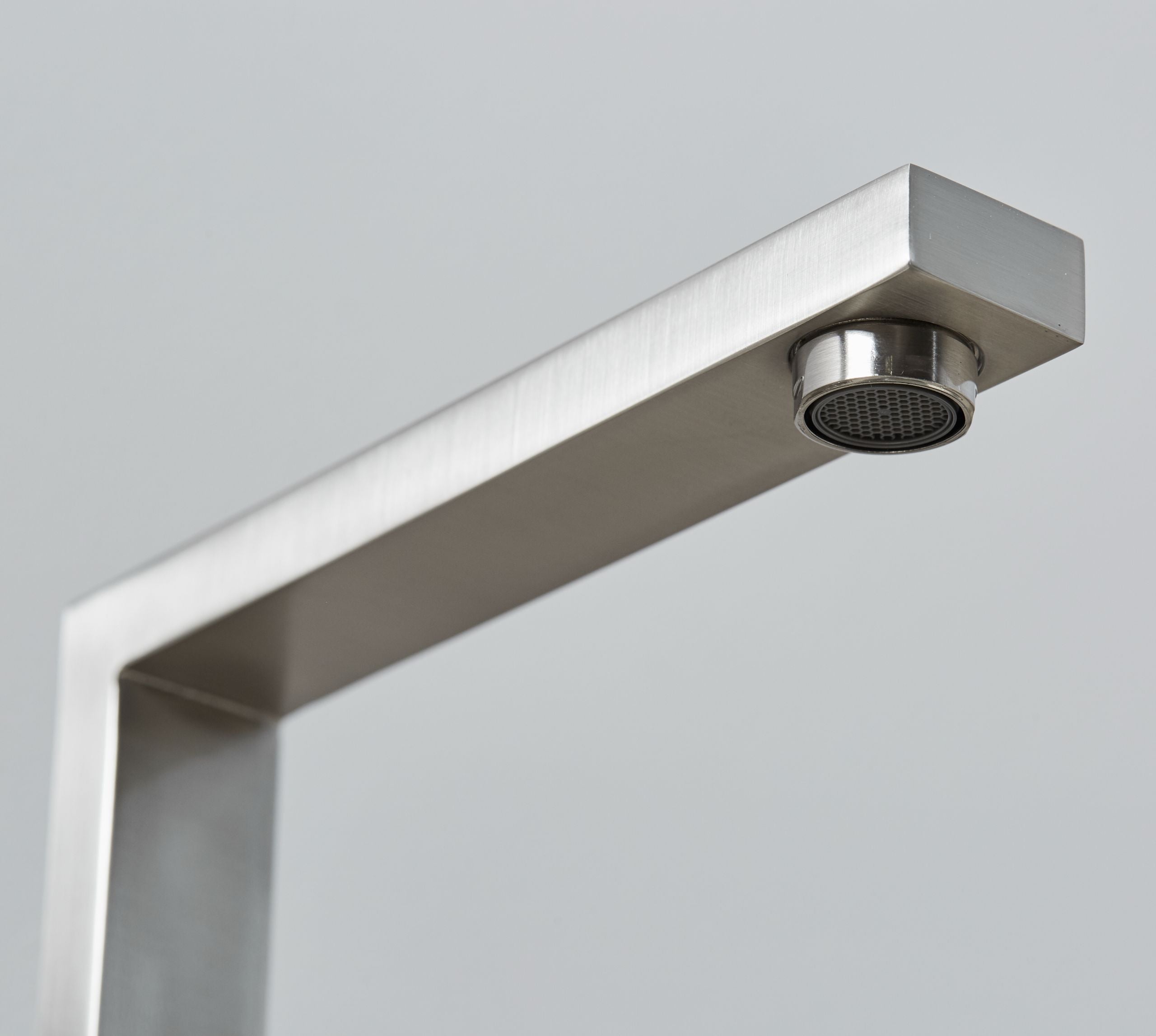 Ayton Mono Bloc with twin Flat Handles and Square spout - Brushed Nickel