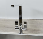 Ayton Mono Bloc Twin Flat Handle Square Spout - Chrome