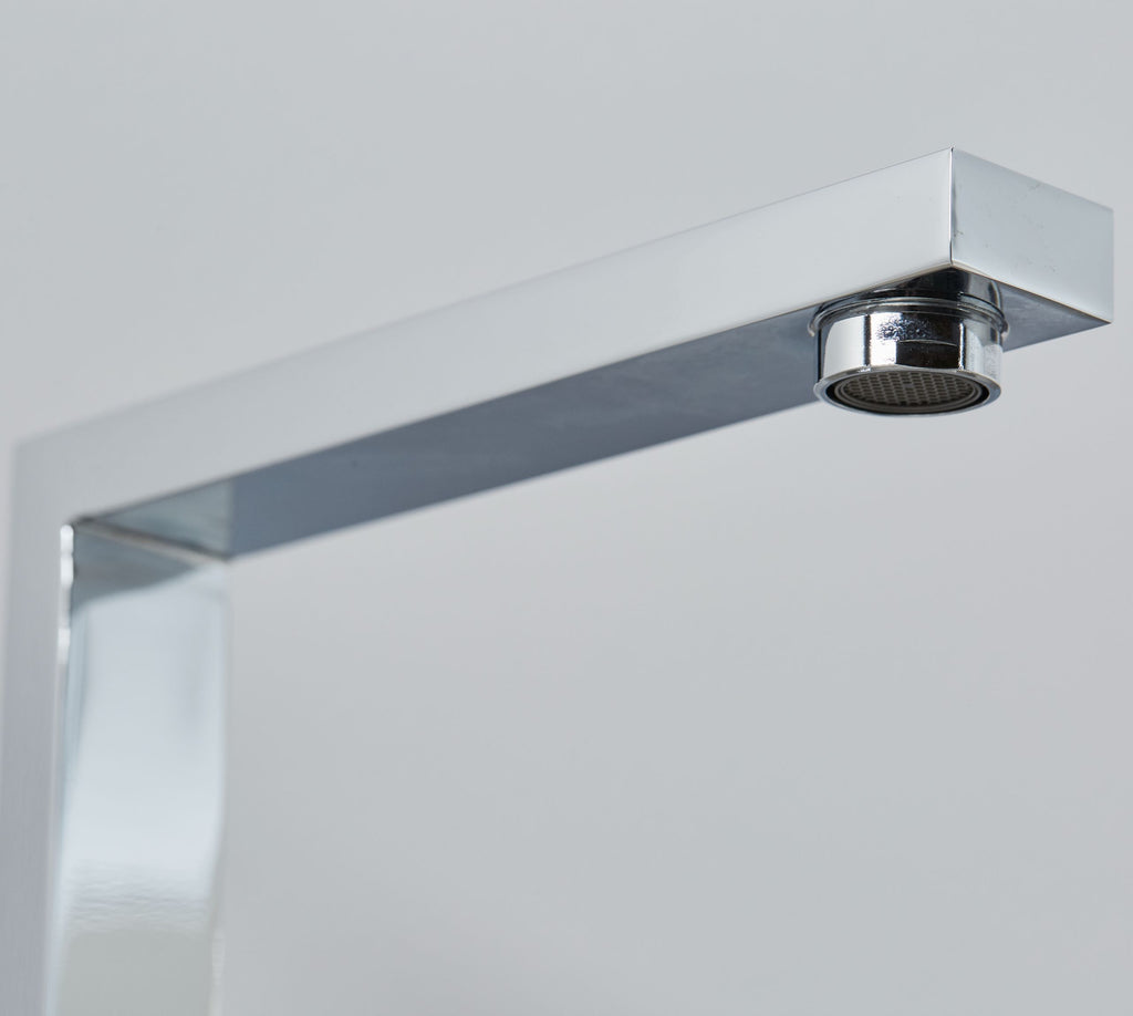 Ayton Mono Bloc Twin Flat Handle Square Spout - Chrome