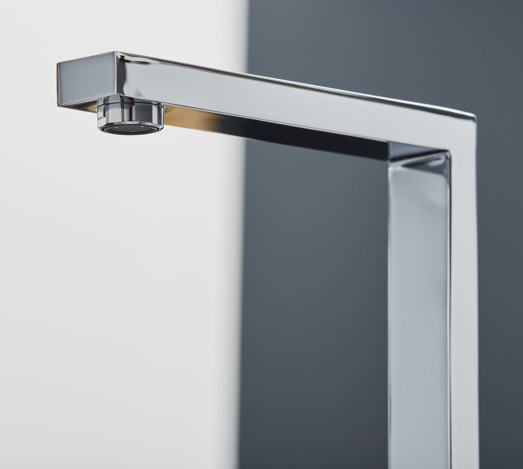 Ayton Mono Bloc Twin Flat Handle Square Spout - Chrome