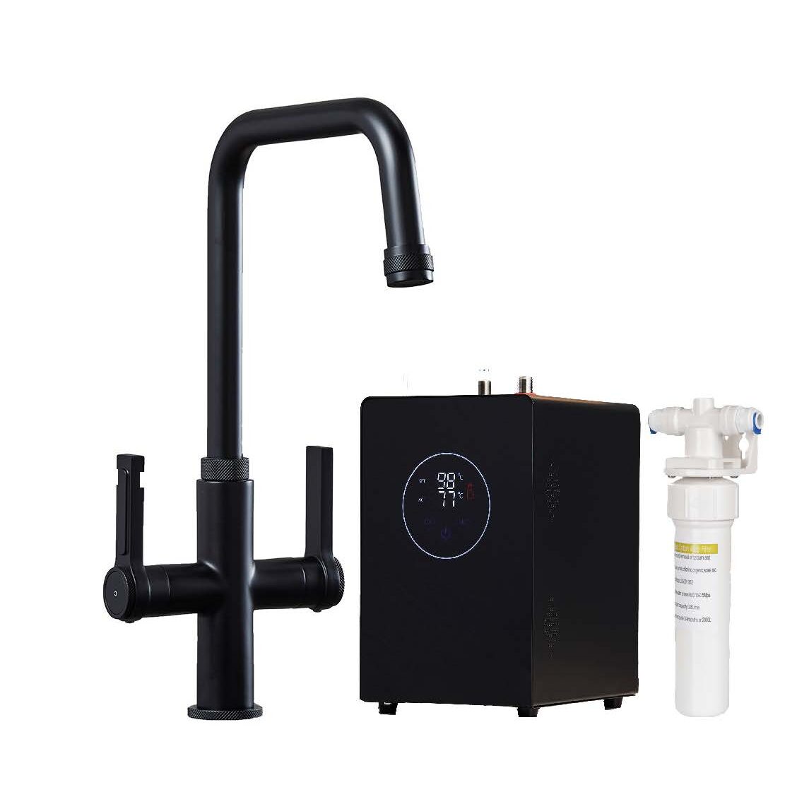 Artesano 3-in-1 D Shape Boiling Water Tap - Matt Black