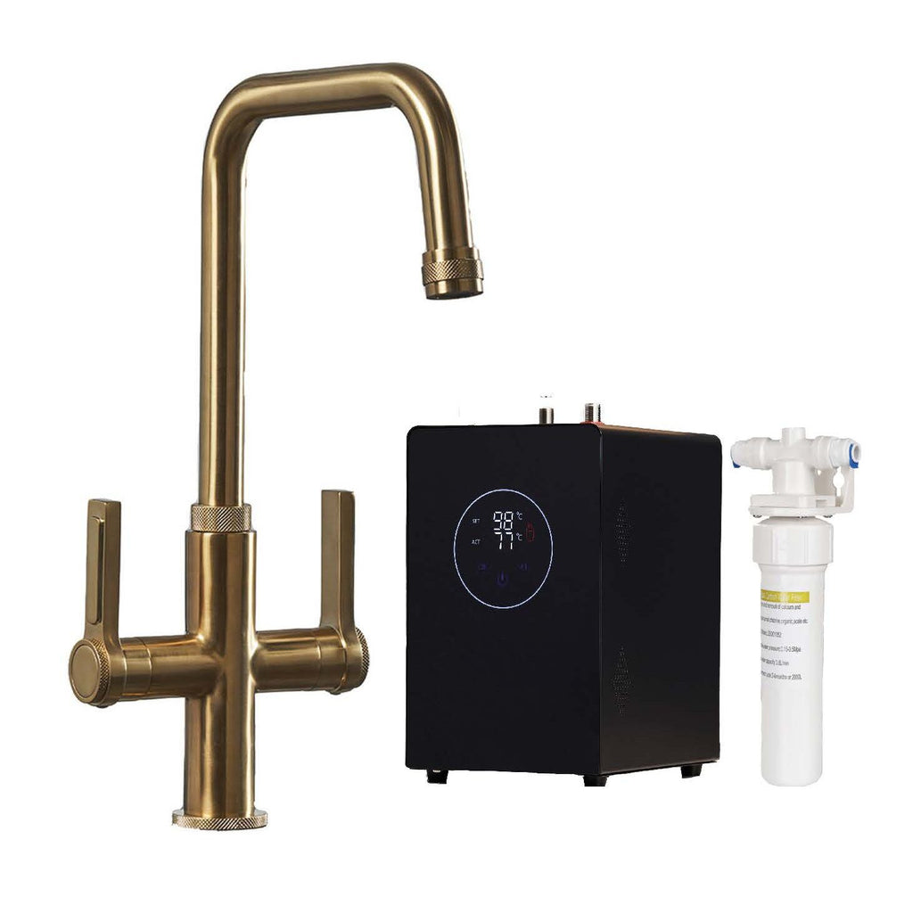 Artesano 3-in-1 D Shape Boiling Water Tap - Brushed Brass