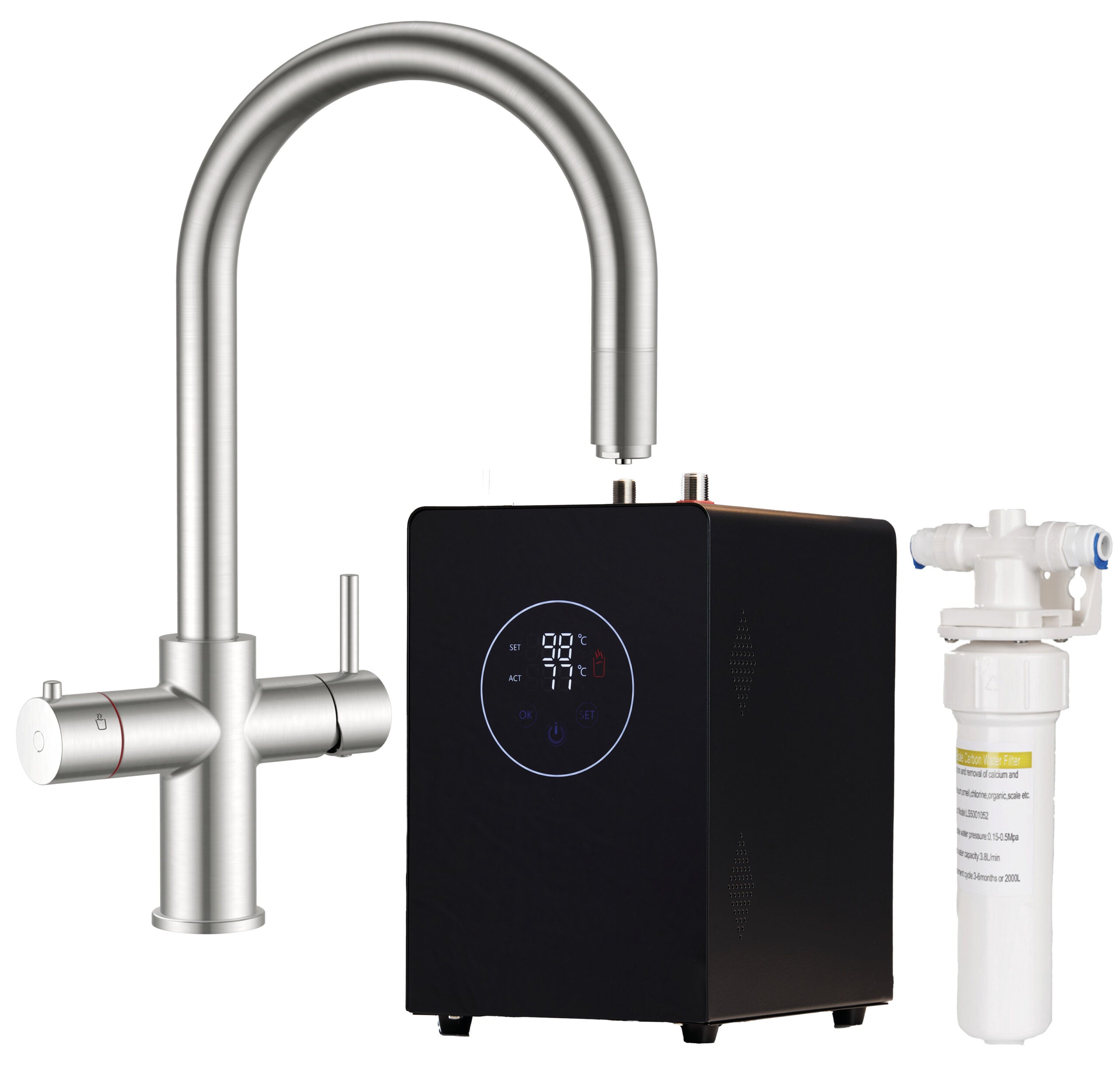 Astra 3-in-1 Pull-Out: Swan Neck - Brushed Nickel