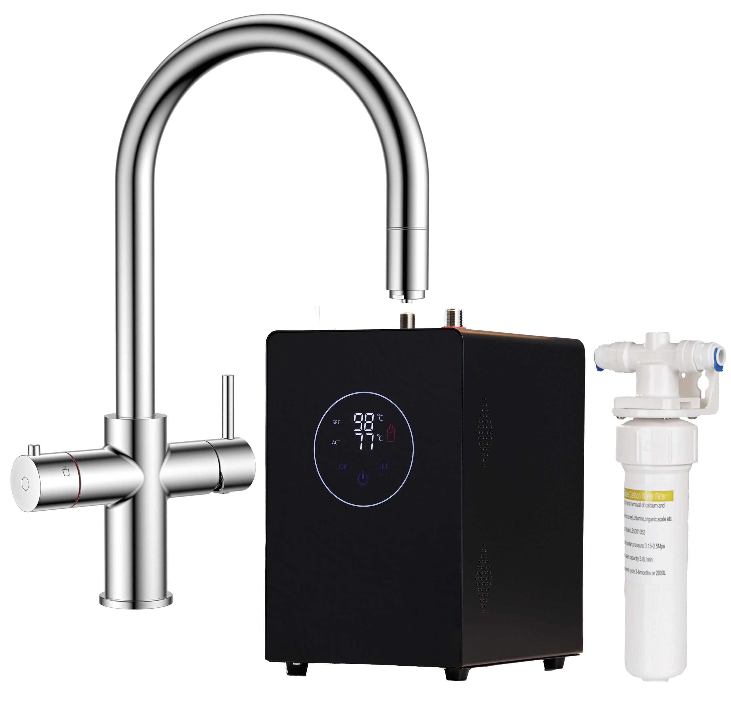 Astra 3-in-1 Pull-Out: Swan Neck - Chrome