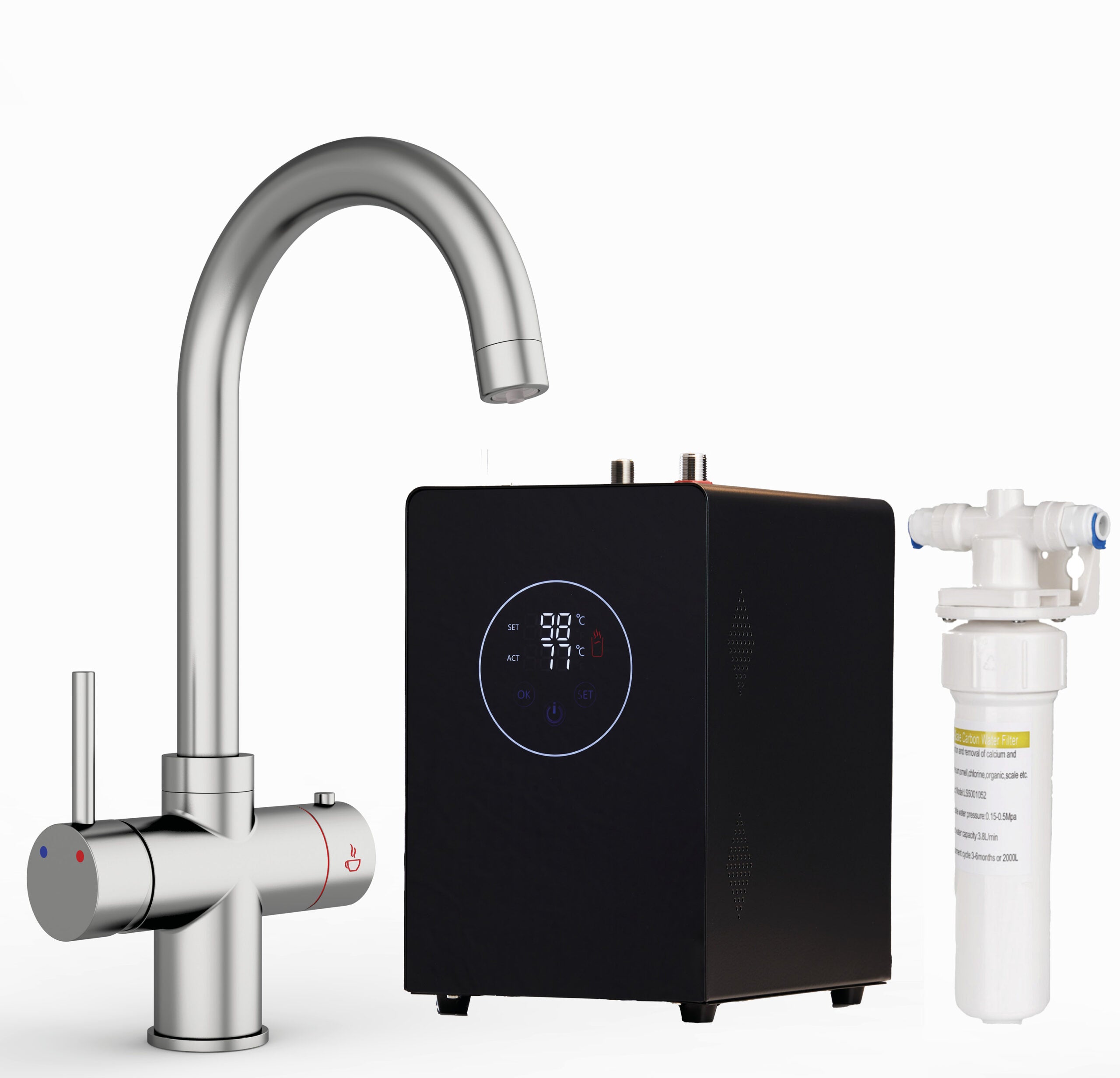 Athena 3-in-1: Swan Neck - Brushed Nickel