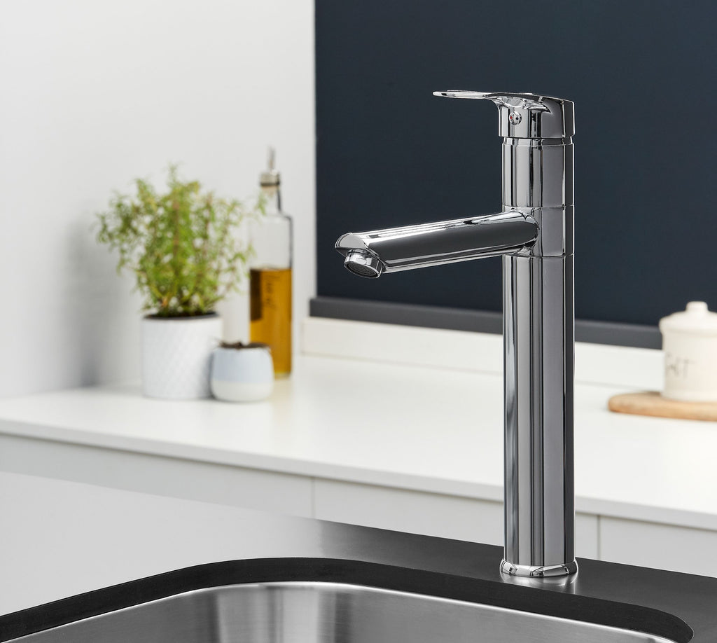 Aysgarth Mono Bloc Single Top Lever, Round Body Tap - Chrome