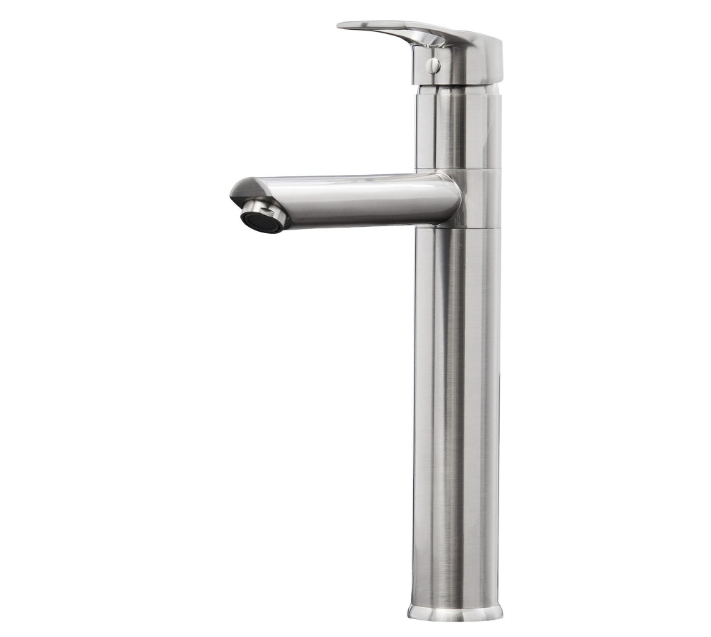 Aysgarth Mono Bloc Single Top Lever, Round Body Tap - Brushed Nickel