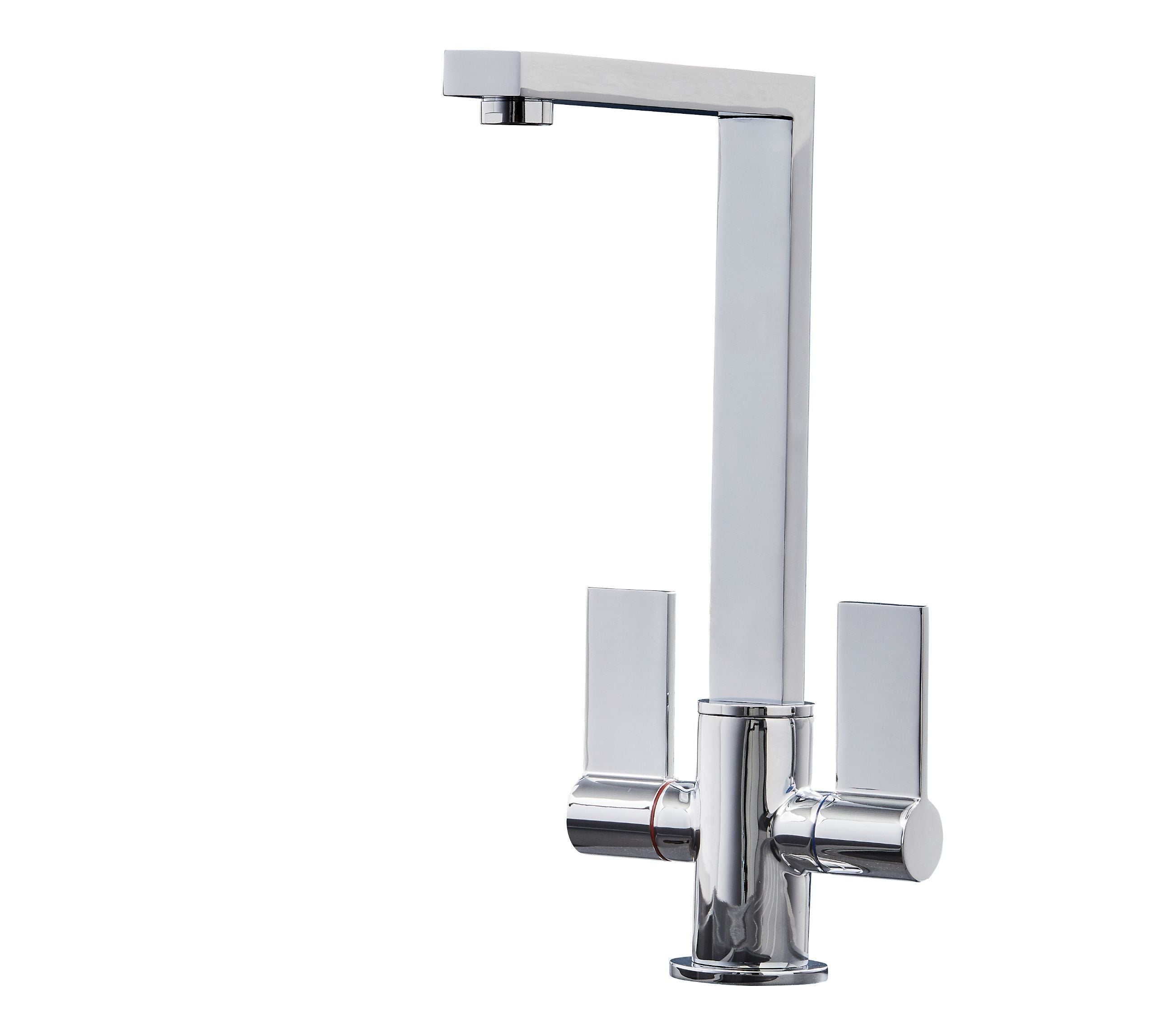 Ayton Mono Bloc Twin Flat Handle Square Spout - Chrome