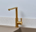 Clifford Square 90 degree Single Lever Tap - Brushed Brass
