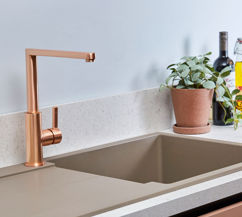 Clifford Square 90 degree Single Lever Tap - Rose Gold