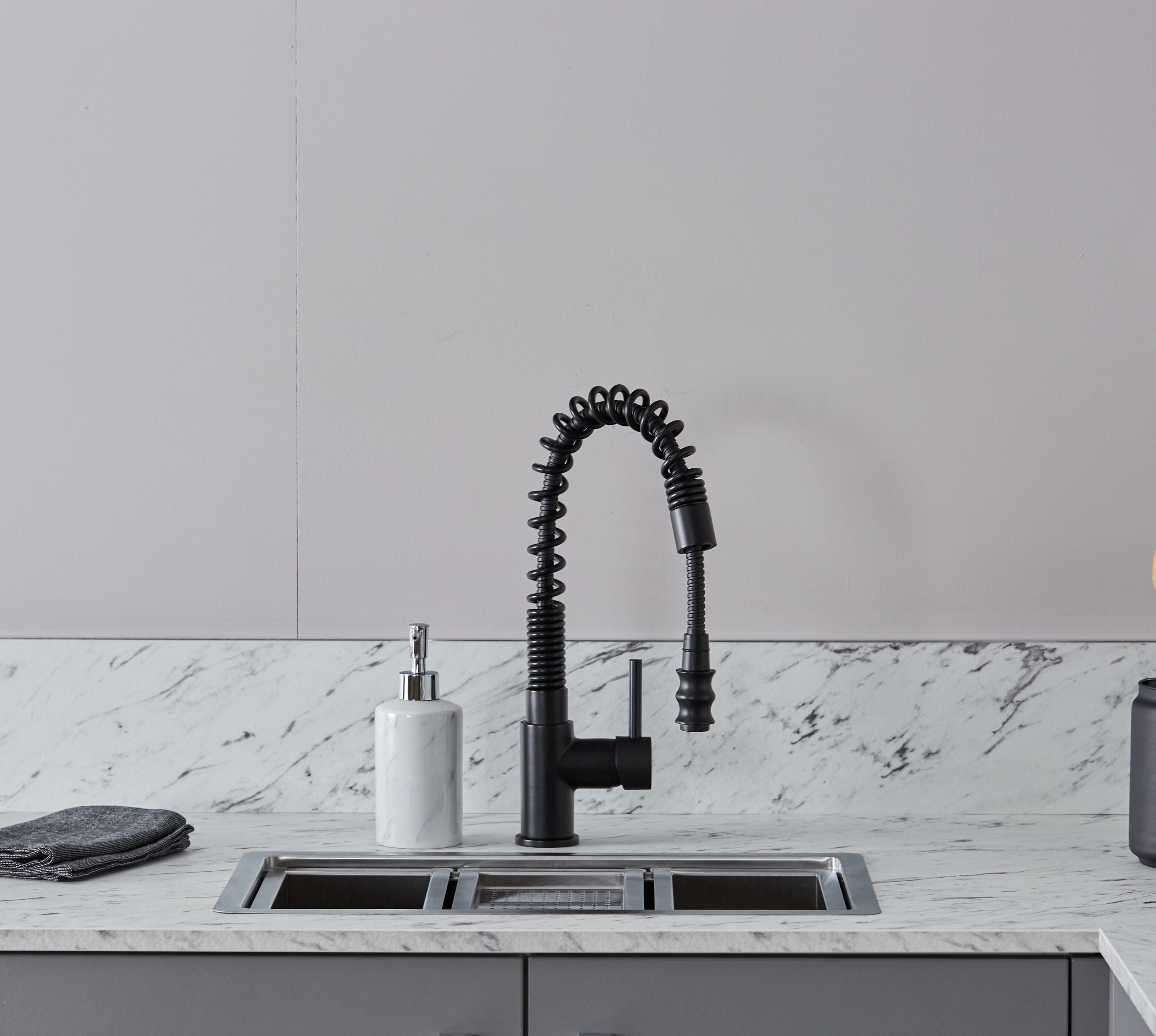 Durham Single Lever Flexi Swan Neck Mono Bloc Tap - Matt Black