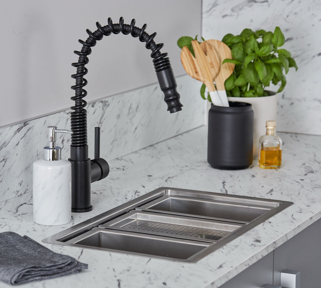 Durham Single Lever Flexi Swan Neck Mono Bloc Tap - Matt Black