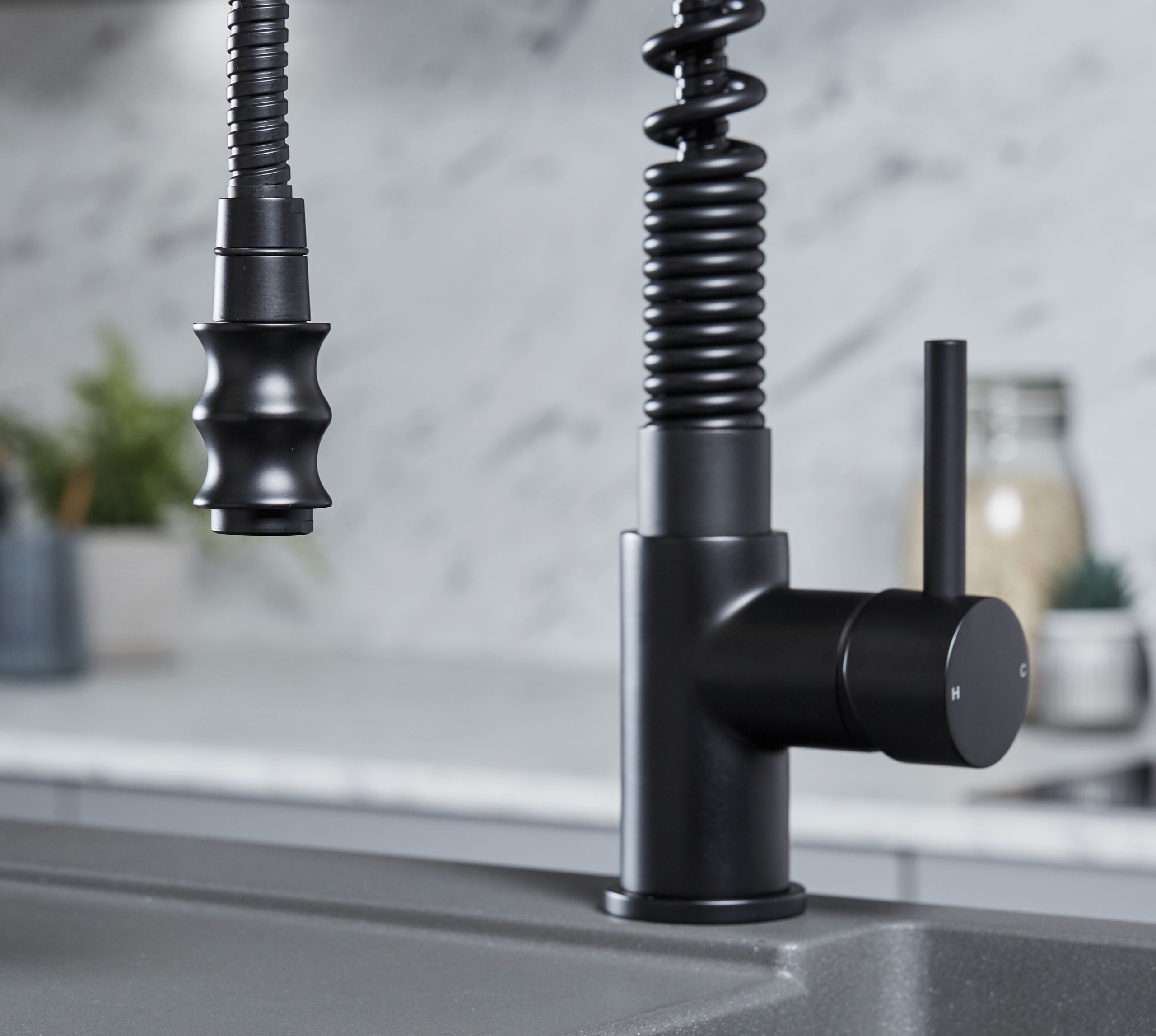 Durham Single Lever Flexi Swan Neck Mono Bloc Tap - Matt Black