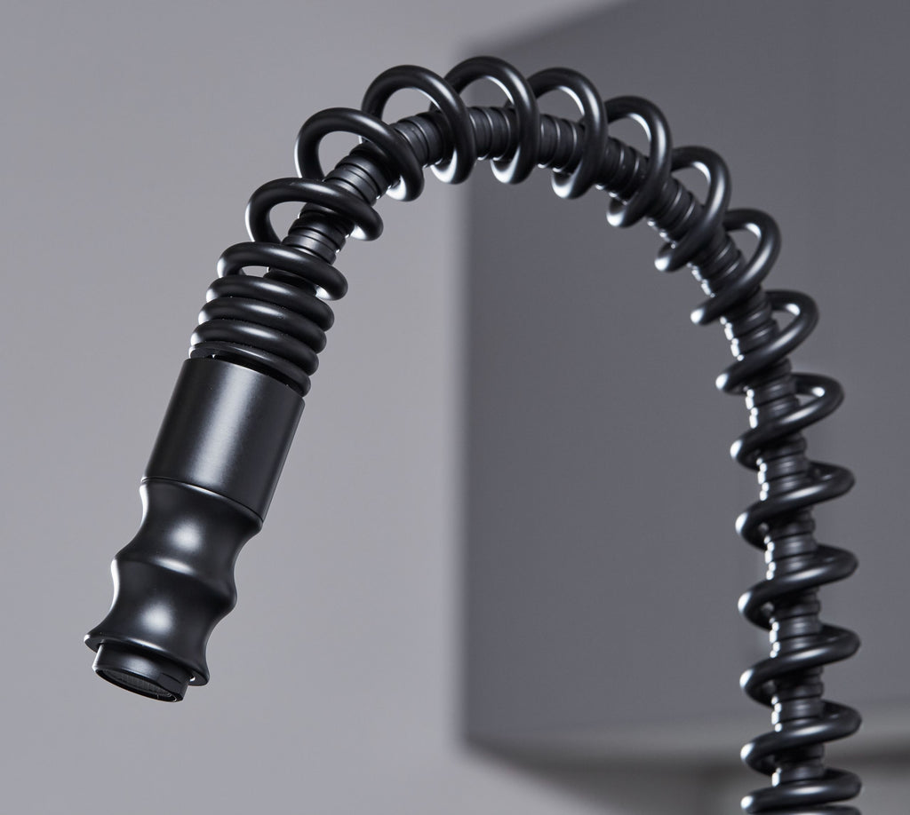 Durham Single Lever Flexi Swan Neck Mono Bloc Tap - Matt Black