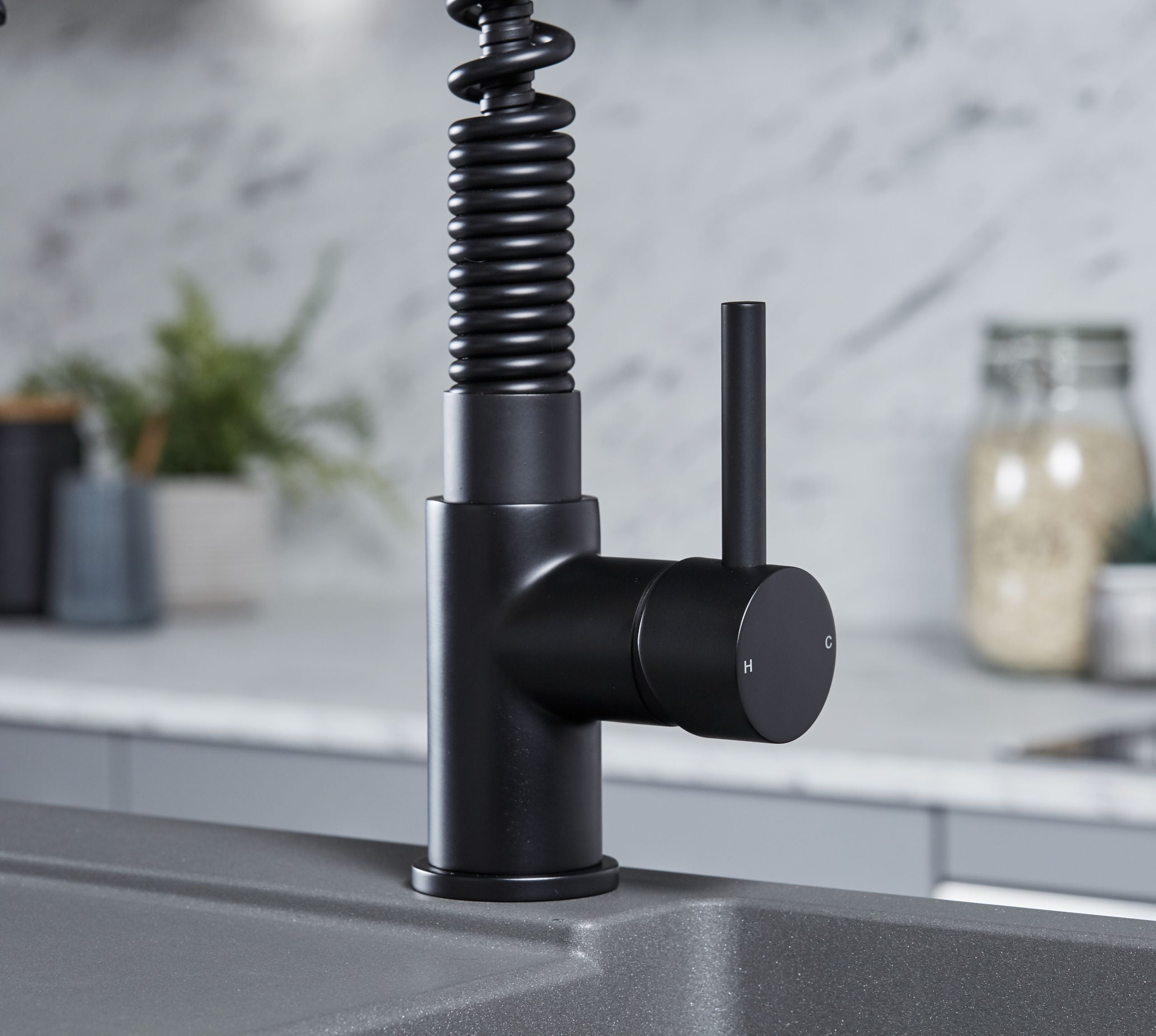 Durham Single Lever Flexi Swan Neck Mono Bloc Tap - Matt Black