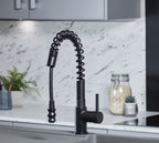 Durham Single Lever Flexi Swan Neck Mono Bloc Tap - Matt Black