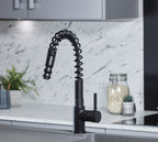 Durham Single Lever Flexi Swan Neck Mono Bloc Tap - Matt Black