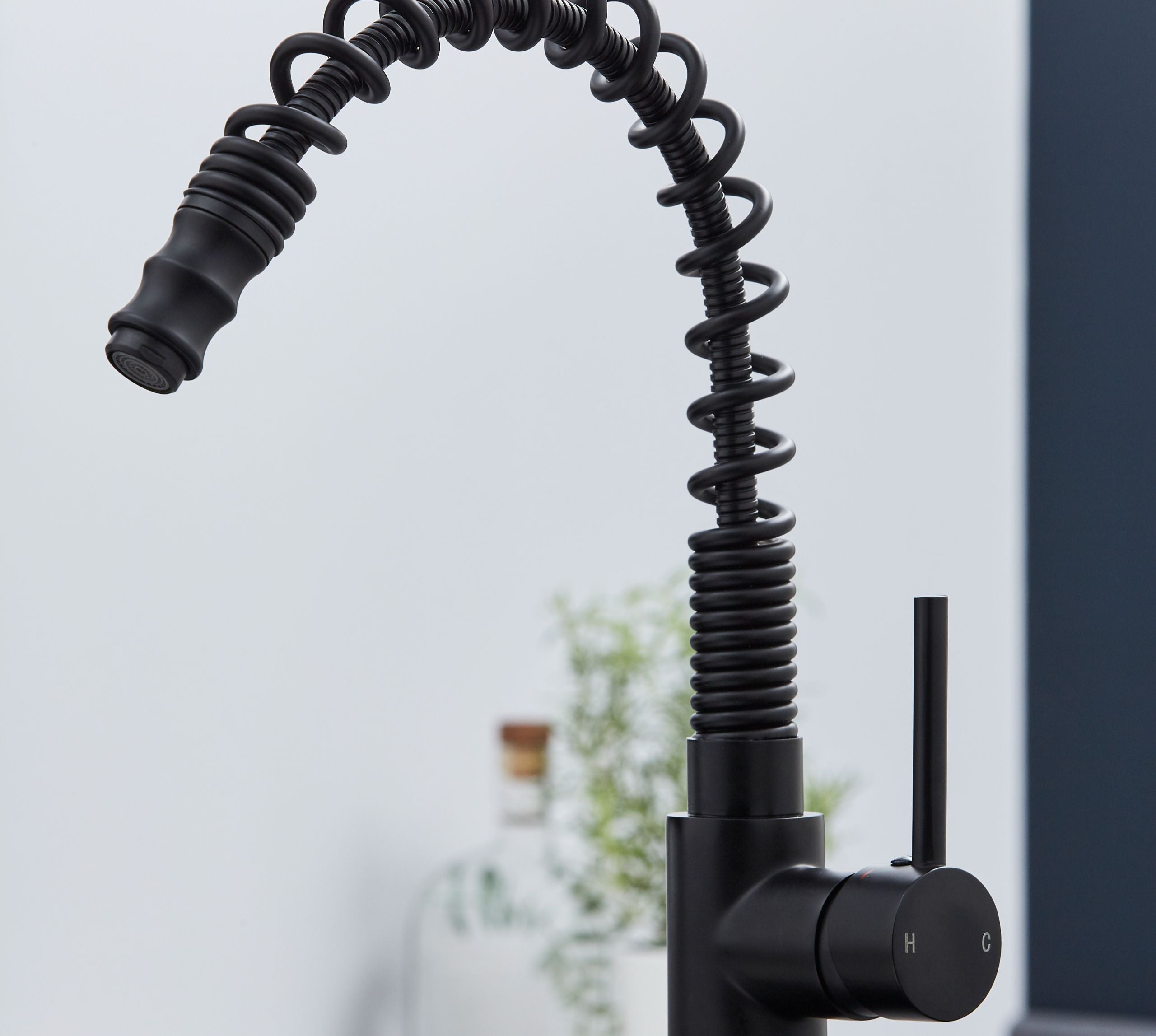 Durham Single Lever Flexi Swan Neck Mono Bloc Tap - Matt Black