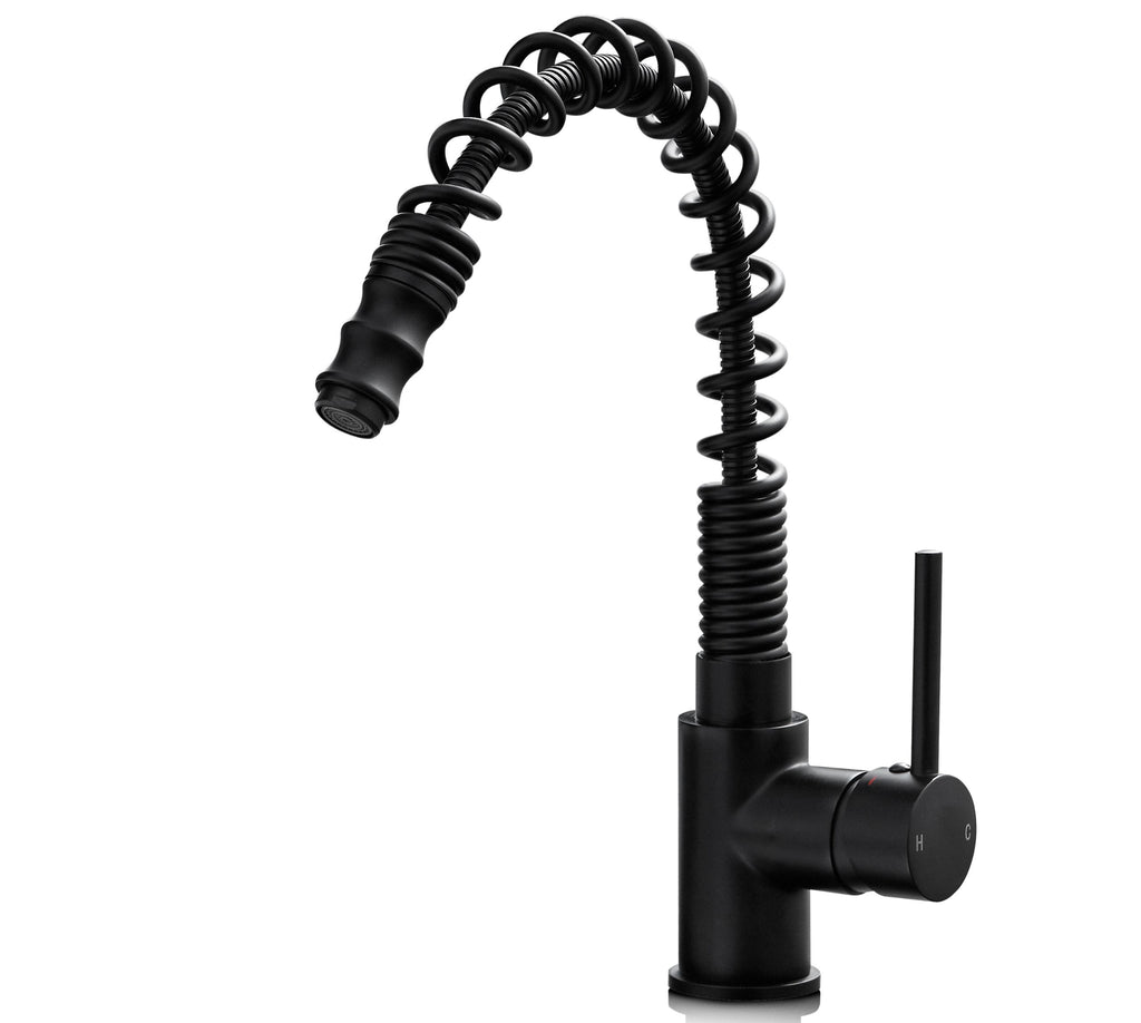Durham Single Lever Flexi Swan Neck Mono Bloc Tap - Matt Black