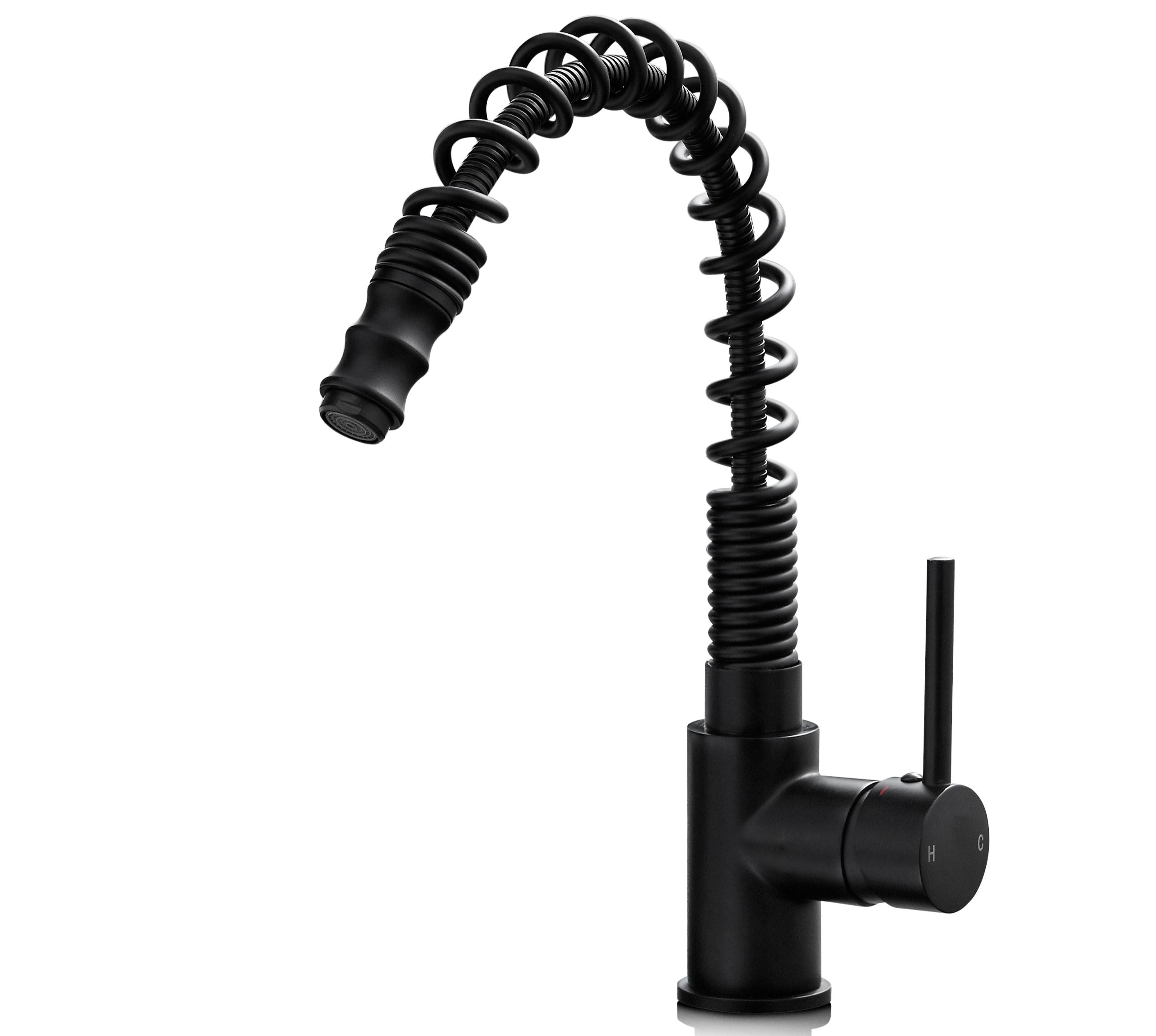 Durham Single Lever Flexi Swan Neck Mono Bloc Tap - Matt Black