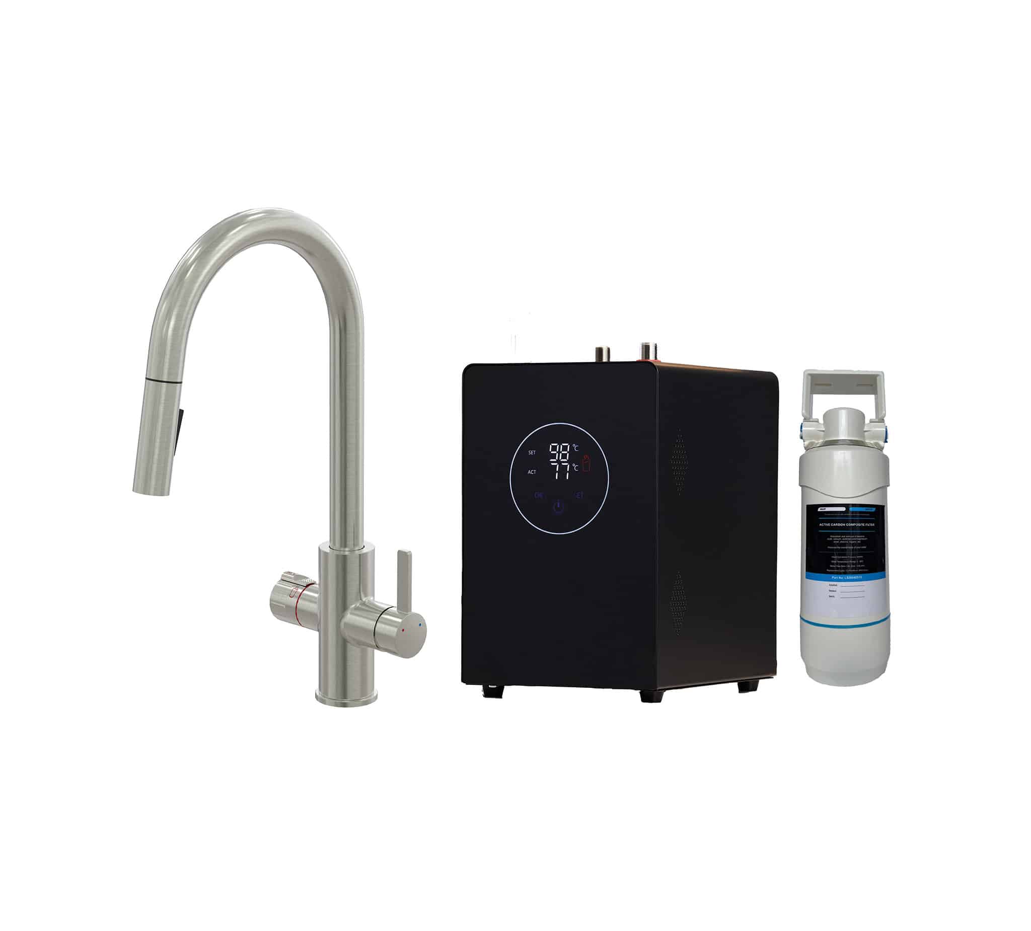 Platinum 4-in-1 Pull-Out: Swan Neck - Brushed Nickel