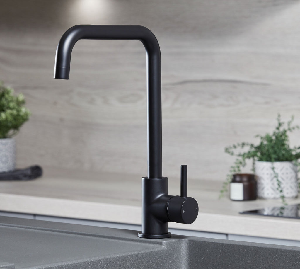 Elera D Single Lever D Shaped Mono Bloc Tap - Matt Black