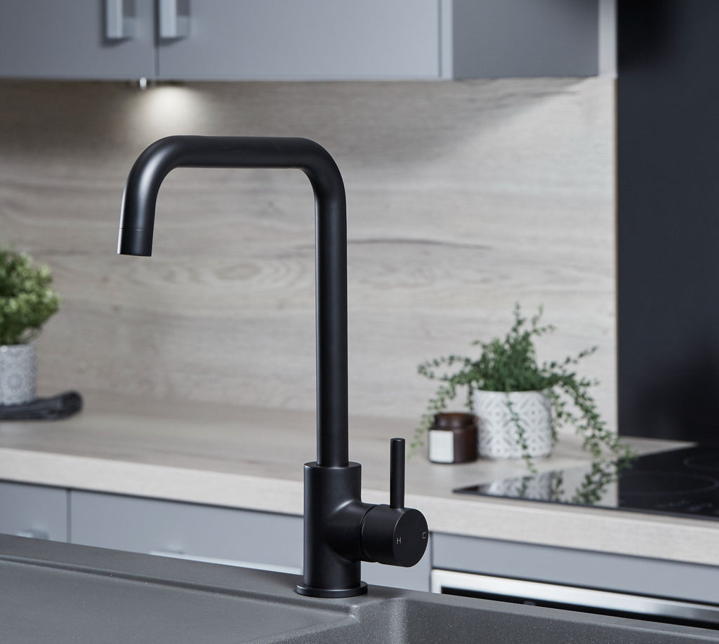 Elera D Single Lever D Shaped Mono Bloc Tap - Matt Black