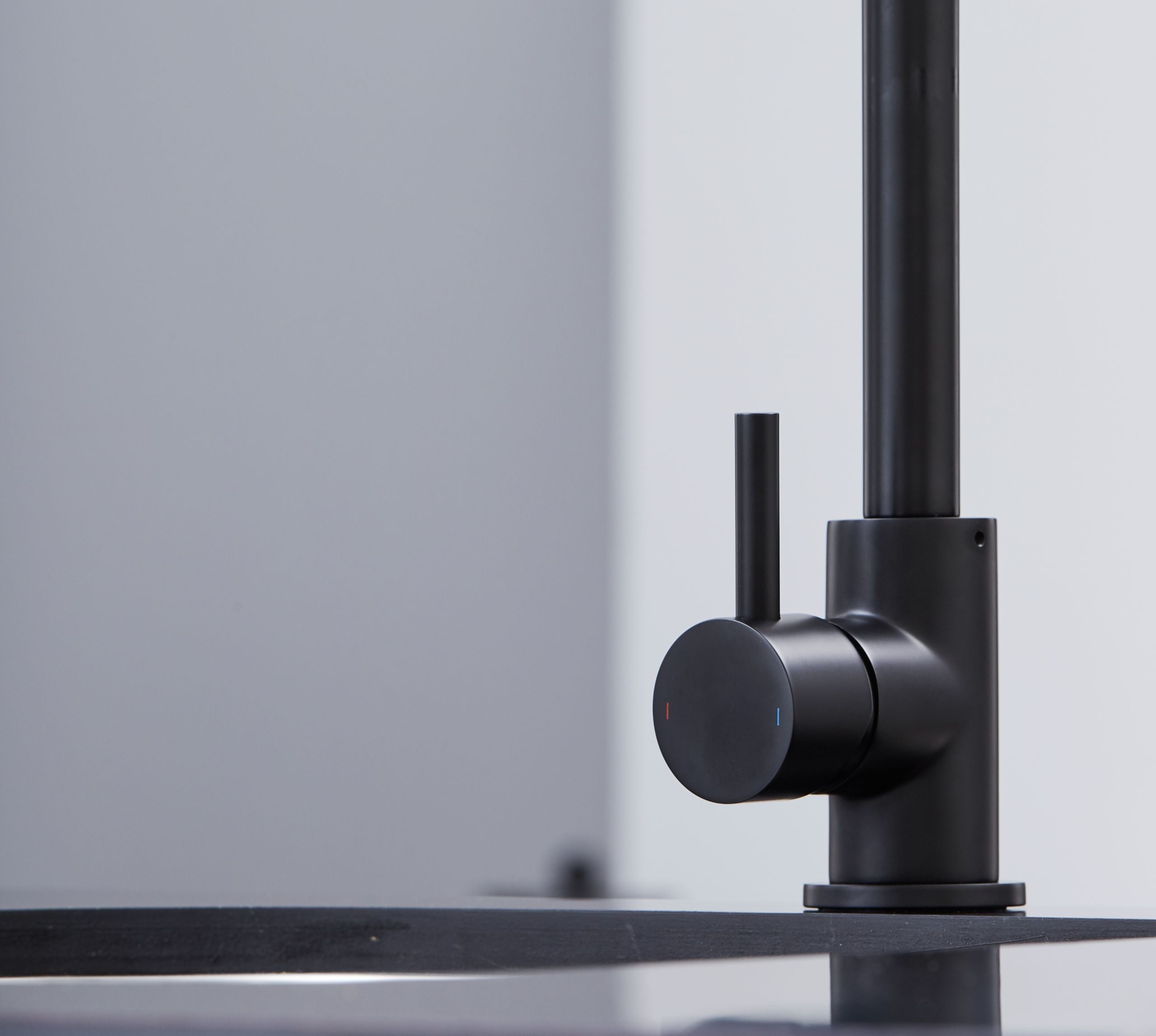 Elera Single lever Swan Neck Mono Bloc Tap - Matt Black