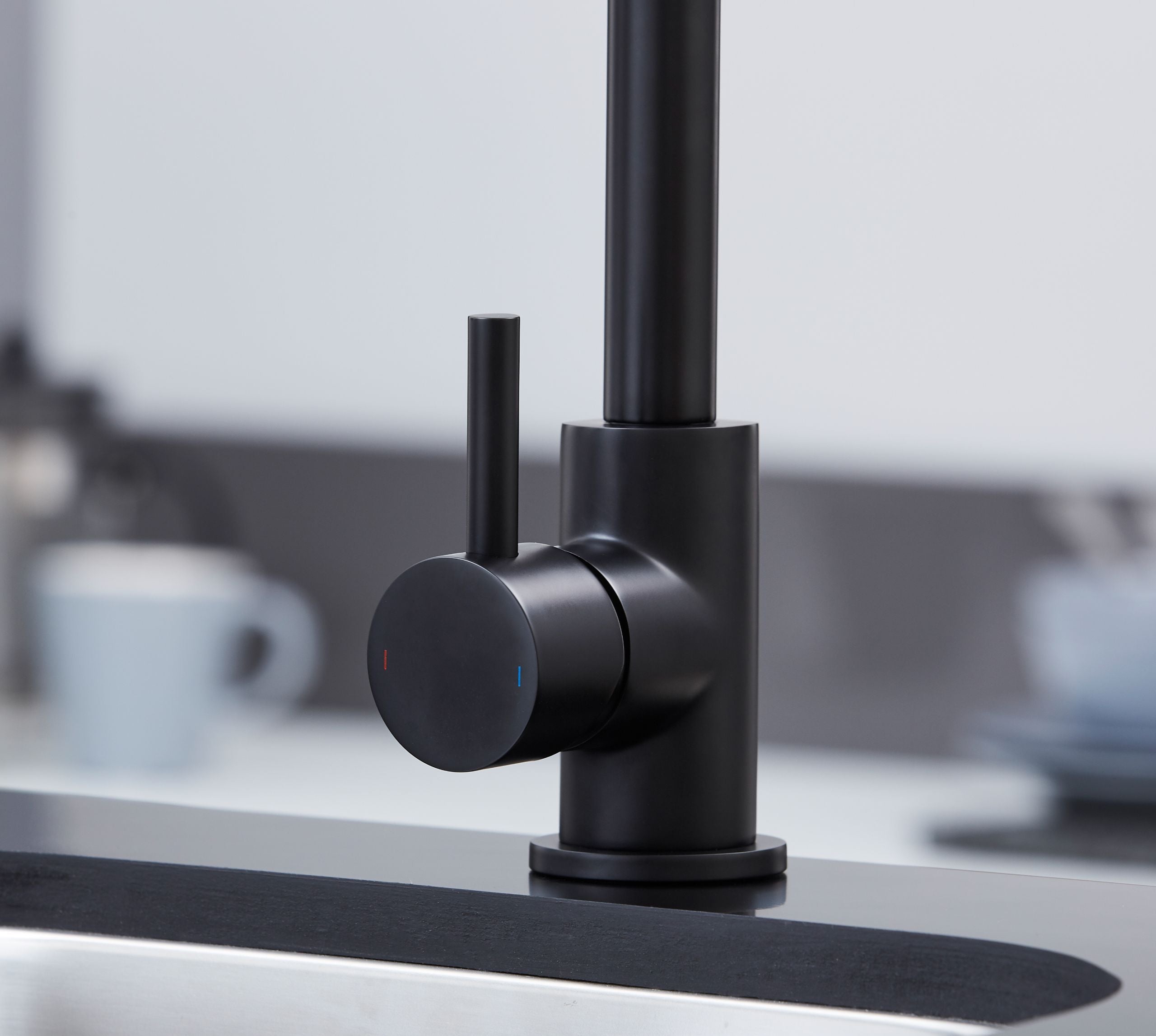 Elera Single lever Swan Neck Mono Bloc Tap - Matt Black