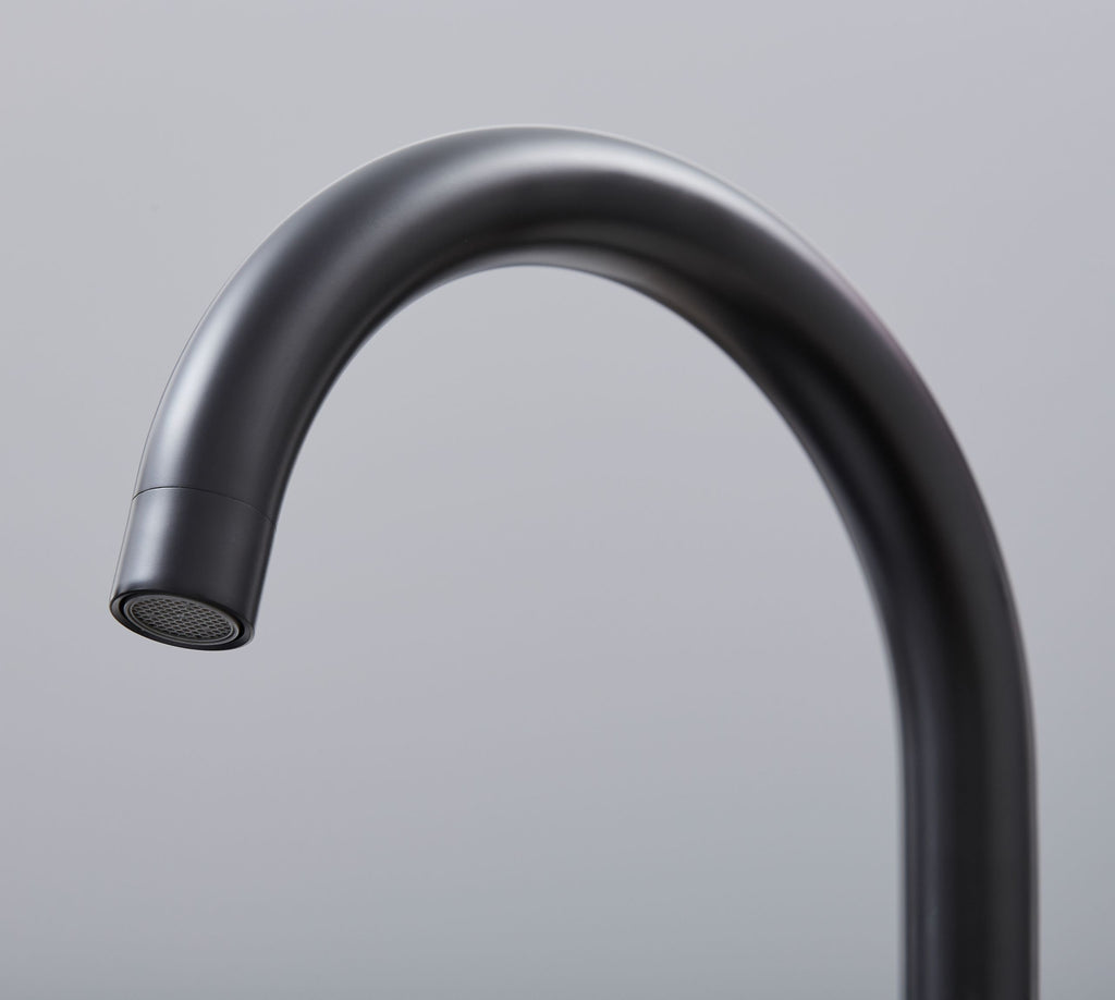 Elera Single lever Swan Neck Mono Bloc Tap - Matt Black