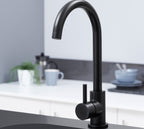 Elera Single lever Swan Neck Mono Bloc Tap - Matt Black