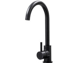 Elera Single lever Swan Neck Mono Bloc Tap - Matt Black