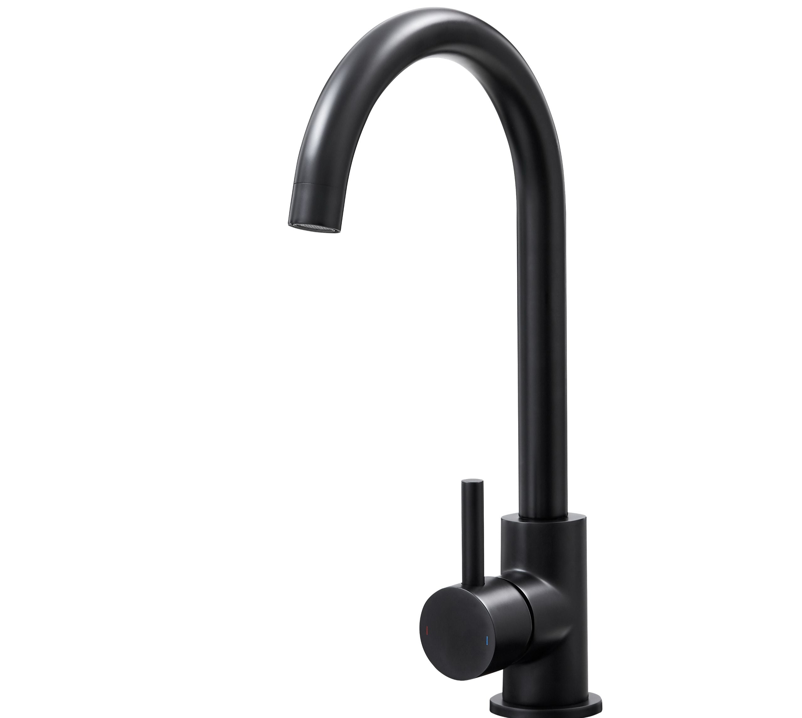 Elera Single lever Swan Neck Mono Bloc Tap - Matt Black
