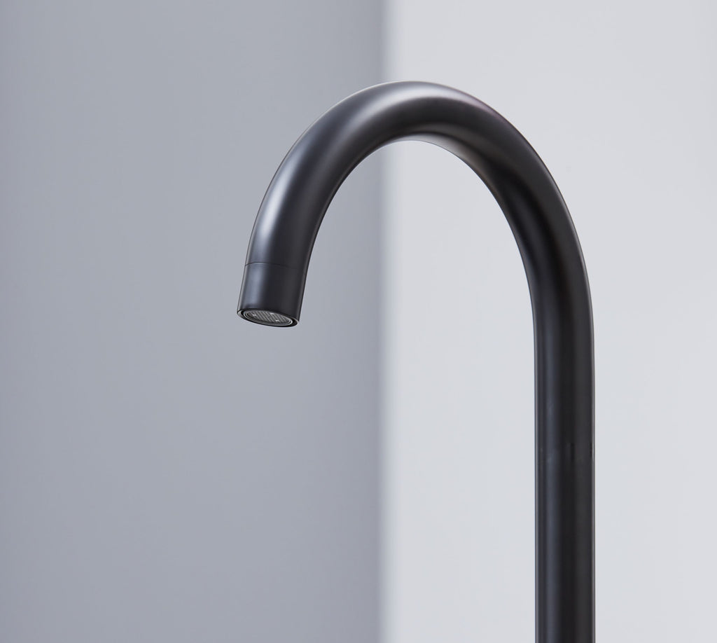 Elera Single lever Swan Neck Mono Bloc Tap - Matt Black