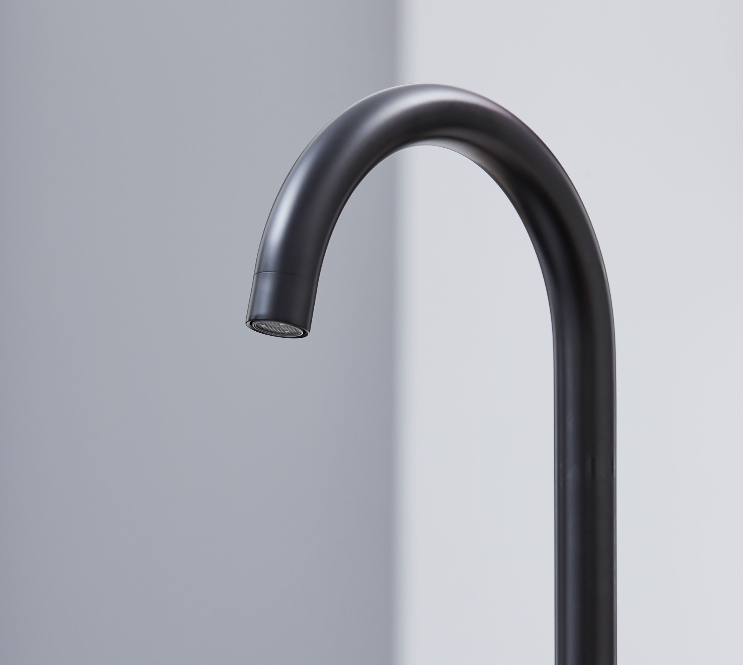 Elera Single lever Swan Neck Mono Bloc Tap - Matt Black