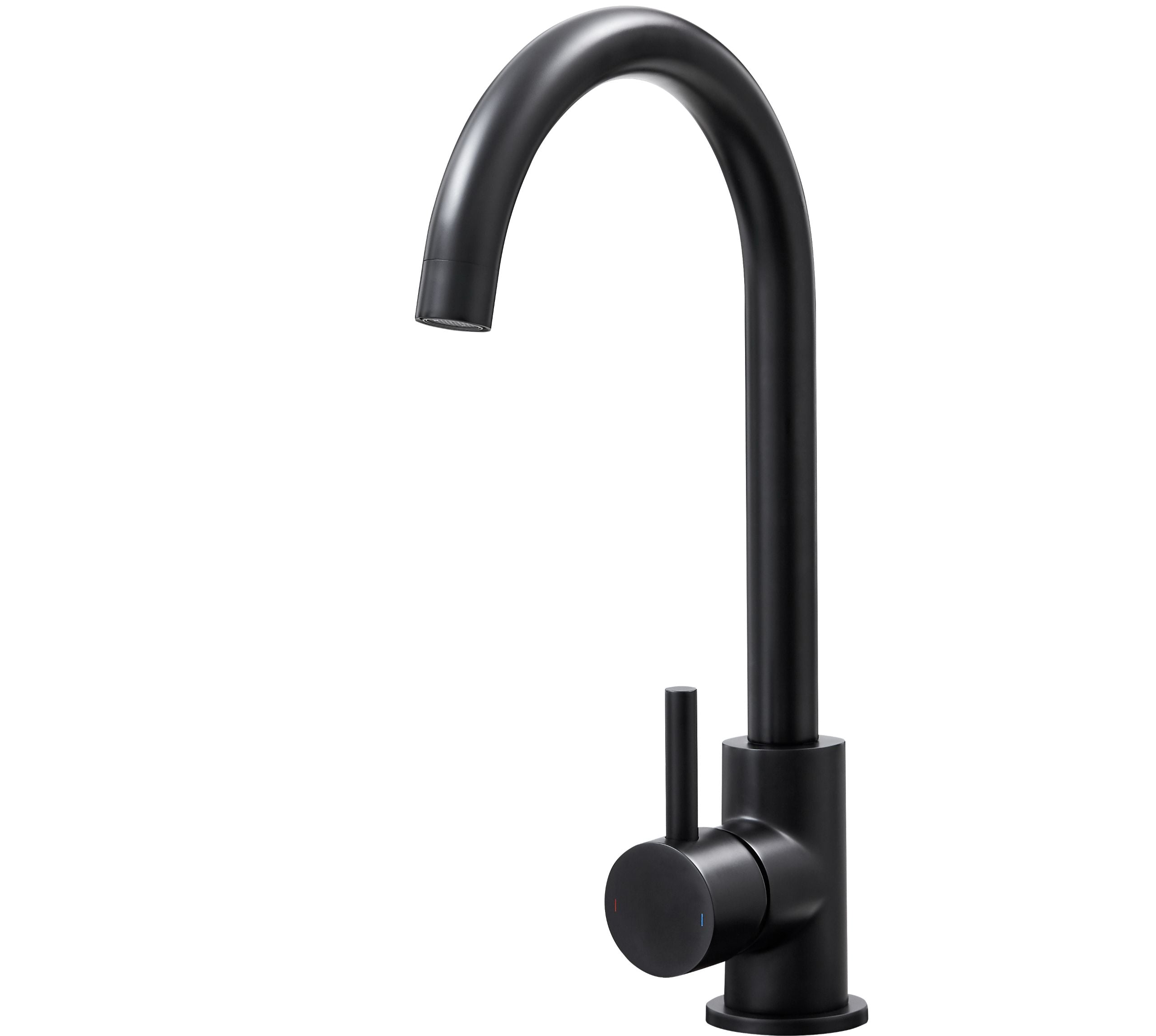 Elera Single lever Swan Neck Mono Bloc Tap - Matt Black