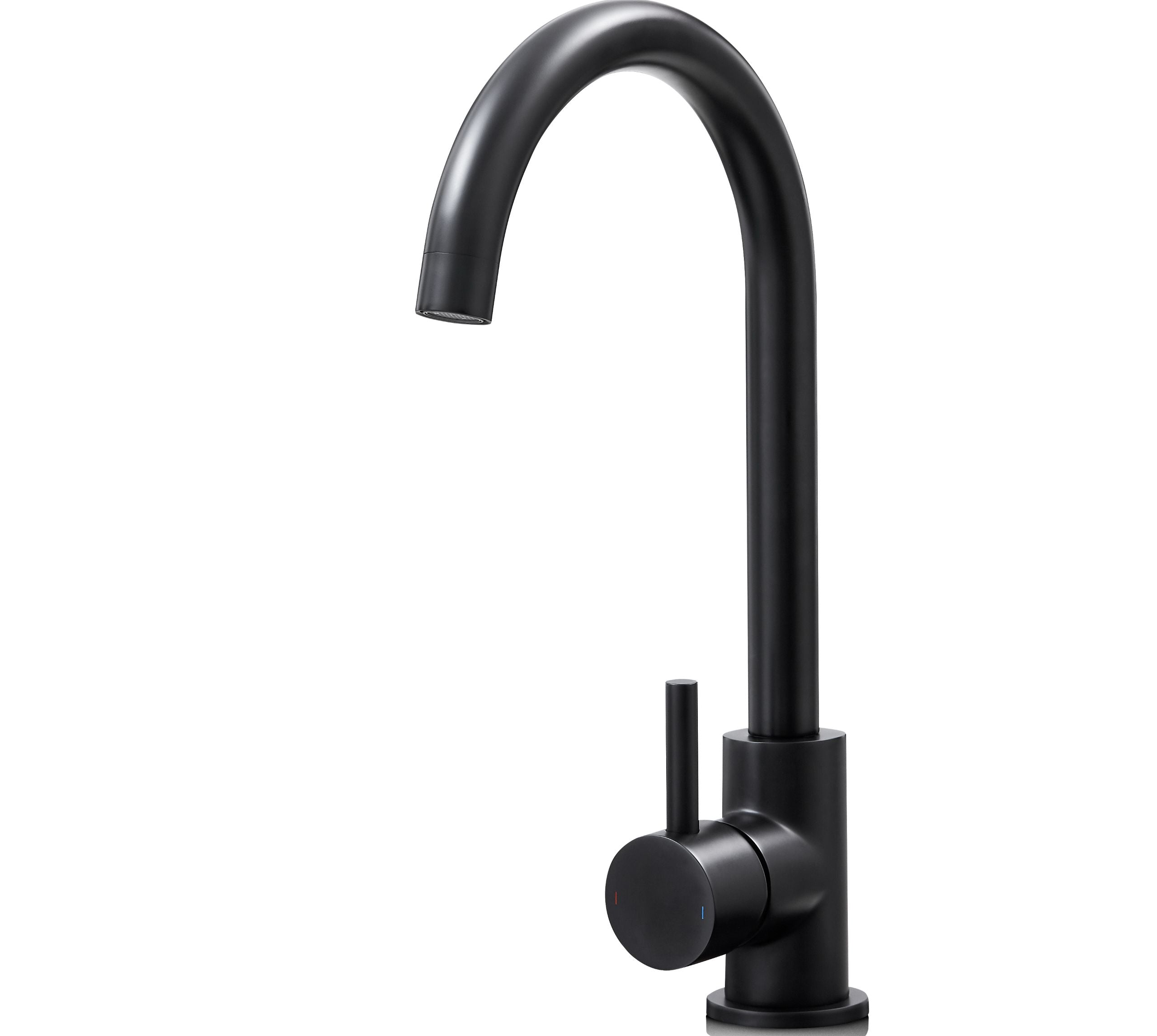 Elera Single lever Swan Neck Mono Bloc Tap - Matt Black