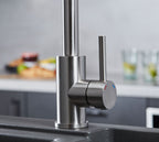 Elera Single Lever Swan Neck Mono Bloc Tap - Brushed Nickel