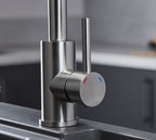 Elera Single Lever Swan Neck Mono Bloc Tap - Brushed Nickel