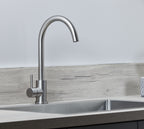 Elera Single Lever Swan Neck Mono Bloc Tap - Brushed Nickel
