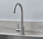 Elera Single Lever Swan Neck Mono Bloc Tap - Brushed Nickel