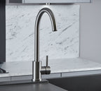 Elera Single Lever Swan Neck Mono Bloc Tap - Brushed Nickel